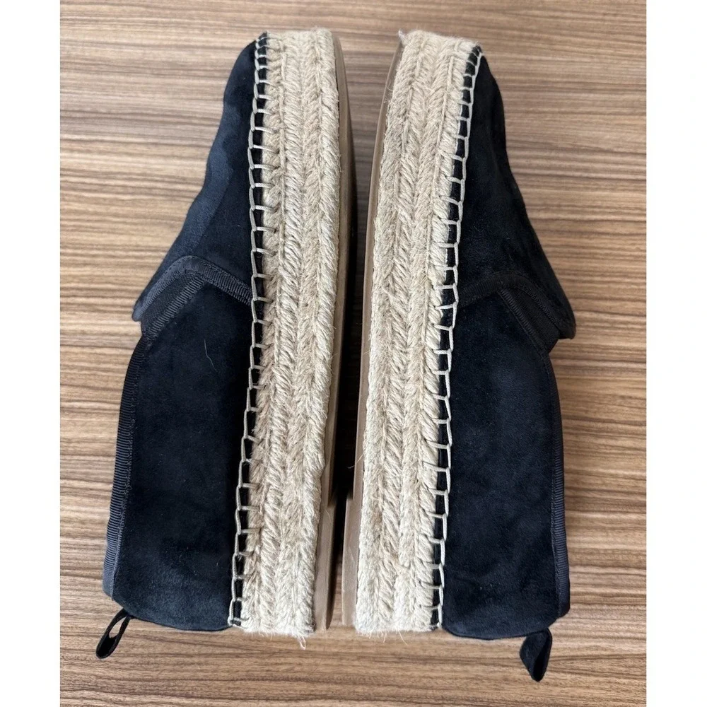 Sam Edelman Black Suede Carrin Espadrille Flats Slip On Casual Shoes Size 8